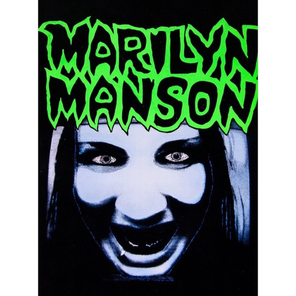 Marilyn Manson Flocked Poster Black Light Rare VTG 1995 Winterland Scorpio NOS - Picture 5 of 8